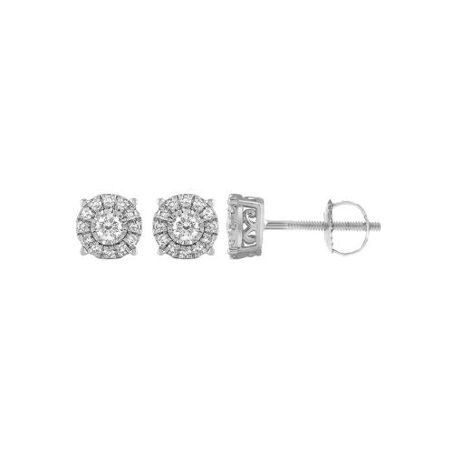 Novello Lab-grown Diamonds Round Studs 0.25 Ct. T.w. in 10K White Gold