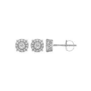 Novello Lab-grown Diamonds Round Studs 0.25 Ct. T.w. in 10K White Gold