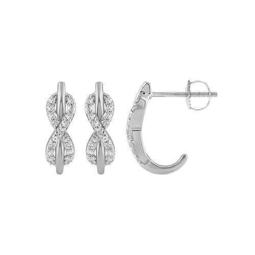 Novello Lab-grown Diamonds Infinity Twisted Ribbon Screw Studs 0.25 Ct. T.w. in 10K White Gold