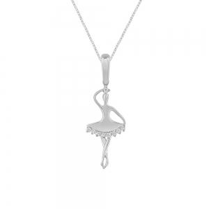 Novello Lab-grown Diamonds Ballerina Pendant 0.05 Ct. T.w. in 10K White Gold