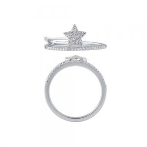 Novello Lab-grown Diamonds Star Wrap RBC Composite Promise Ring 0.15 Ct. T.w. in 10K White Gold