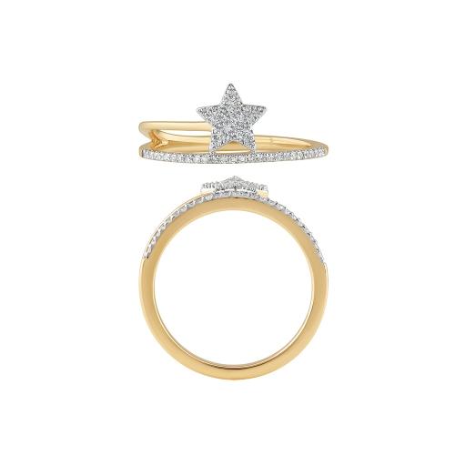 Novello Lab-grown Diamonds Star Wrap RBC Promise Ring 0.15 Ct. T.w. in 10K Yellow Gold