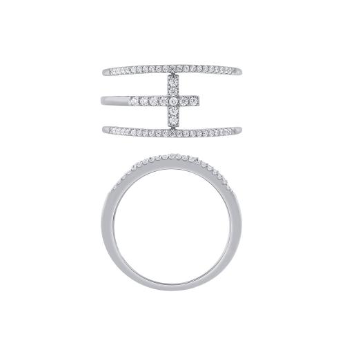 Bella by Ovani® Lab-grown Diamonds Cross Ring 0.25 Ct. T.w. in 10K White Gold
