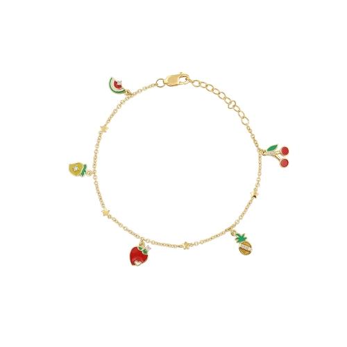 Bella by Ovani® Lab-grown Diamonds Enamel Fruit Charm 0.05 Ct. T.w. in 10K Yellow Gold