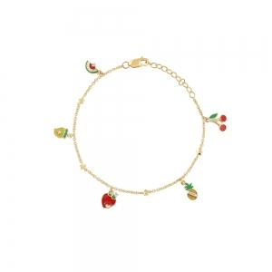 Bella by Ovani® Lab-grown Diamonds Enamel Fruit Charm 0.05 Ct. T.w. in 10K Yellow Gold