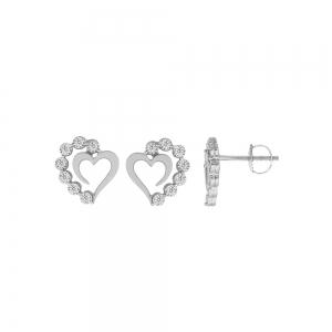 Novello Lab-grown Diamonds Heart Studs 0.10 Ct. T.w. in 10K White Gold