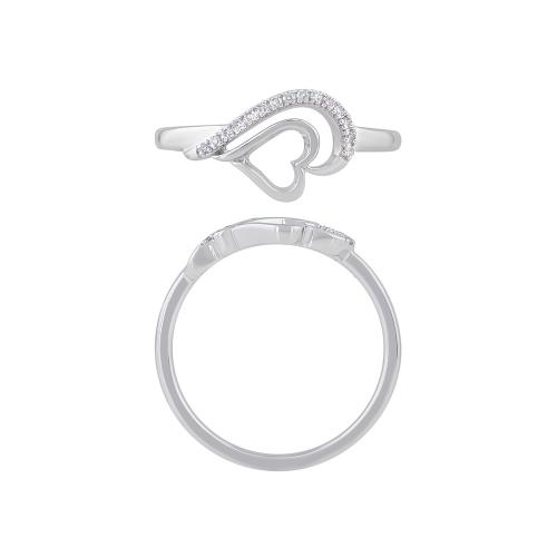 Novello Lab-grown Diamonds Heart Promise Ring 0.05 Ct. T.w. in 10K White Gold