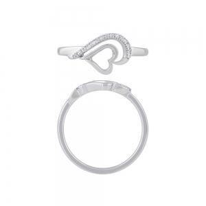 Novello Lab-grown Diamonds Heart Promise Ring 0.05 Ct. T.w. in 10K White Gold
