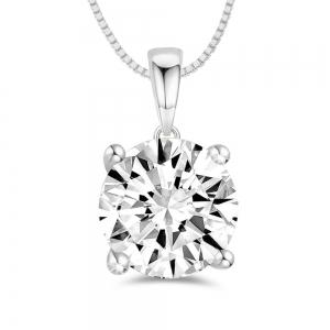 Novello Lab-grown Diamonds Round Solitaire Pendant 2 Ct. T.w. in 10K White Gold