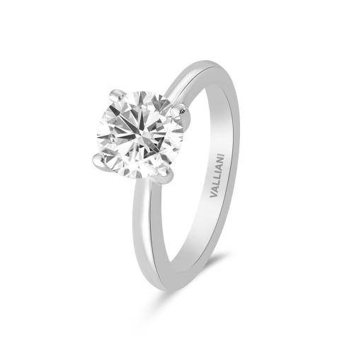 Novello Lab-grown Diamonds Round Solitaire Ring 1 Ct. T.w. in 10K White Gold