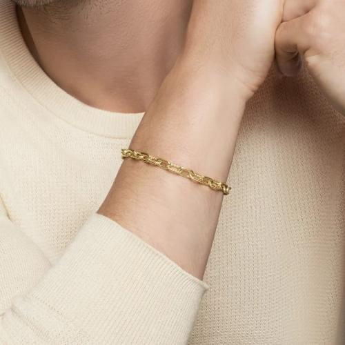 7.5IN GOLD PAPERCLIP BRACELET 14KT YELLOW-GOLD