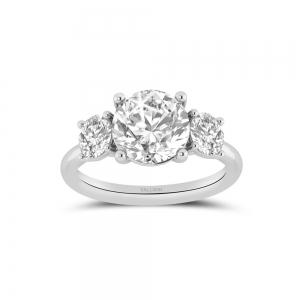 Novello Lab-grown Diamonds 3-stone Bridal Ring 4 Ct. T.w. in 10K White Gold