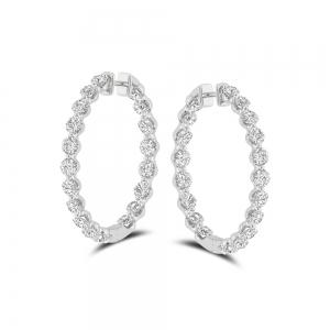Novello Lab-grown Diamonds Inside-Out Hoops 5 Ct. T.w. in 10K White Gold