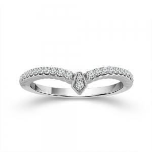 1/4 Ct. T.w. Lab-grown Diamond Marquise Wedding Band In 14Kt White Gold
