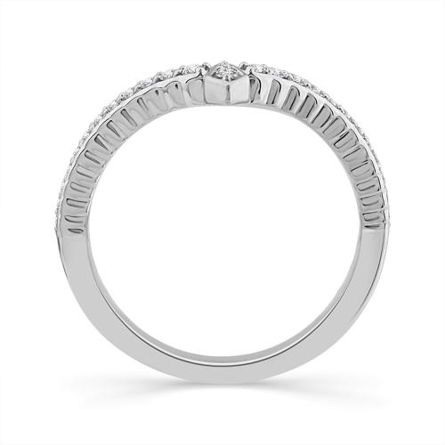 1/4 Ct. T.w. Lab-grown Diamond Marquise Wedding Band In 14Kt White Gold