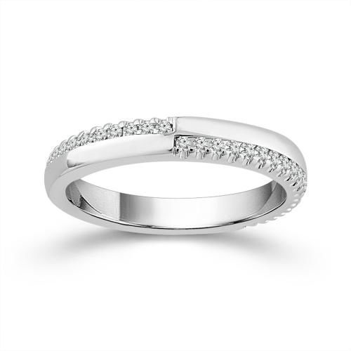 Lab-grown Diamond Crossover Pave Wedding Band 0.3 Ct. T.w. in 14K White Gold