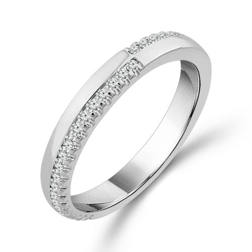 Lab-grown Diamond Crossover Pave Wedding Band 0.3 Ct. T.w. in 14K White Gold