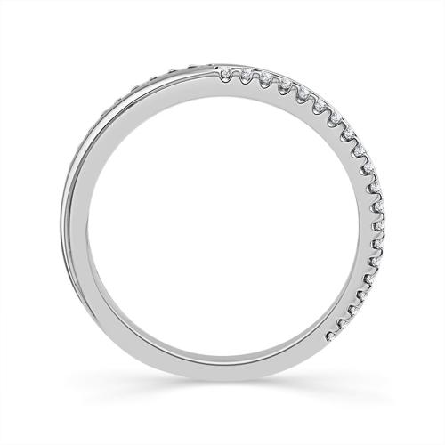 Lab-grown Diamond Crossover Pave Wedding Band 0.3 Ct. T.w. in 14K White Gold