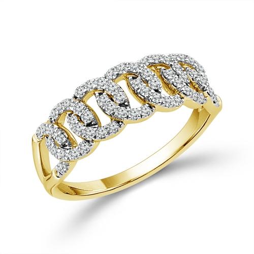 Bella by Ovani® Lab-grown Diamonds Chain Link / Curb Chain Ring 0.35 Ct. T.w. in 14K Yellow Gold