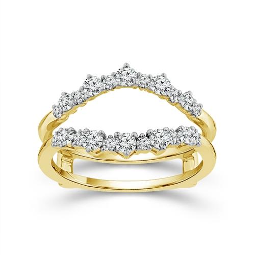 0.6 Ct. T.w. Lab-grown Diamond Round Wedding Ring Enhancer In 14Kt Yellow Gold