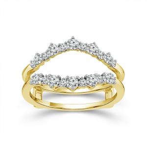 0.6 Ct. T.w. Lab-grown Diamond Round Wedding Ring Enhancer In 14Kt Yellow Gold