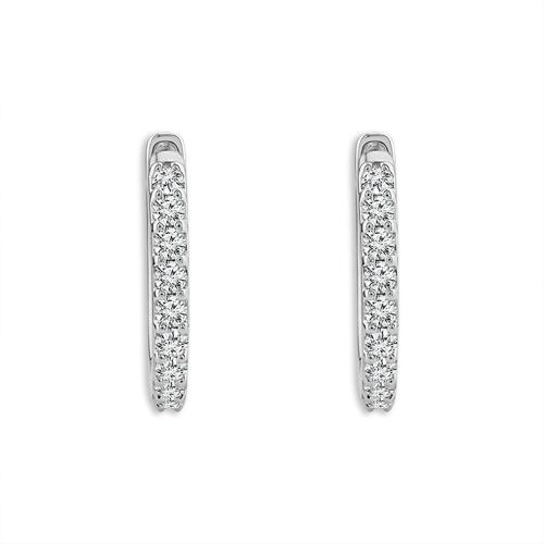 Bella by Ovani® Lab-grown Diamonds Huggie Hoops 0.35 Ct. T.w. in 14K White Gold