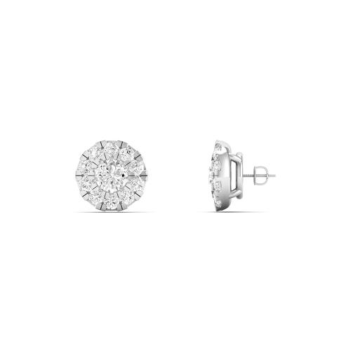 Novello Lab-grown Diamonds Halo Screw Studs 1.75 Ct. T.w. in 10K White Gold
