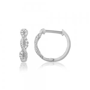 Lab-grown Diamond Infinity Huggie Hoops - 0.10 Ct. T.w. in 10K White Gold
