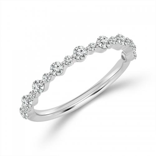 Novello Lab-grown Diamonds Round Wedding Band 0.50 Ct. T.w. in 14K White Gold