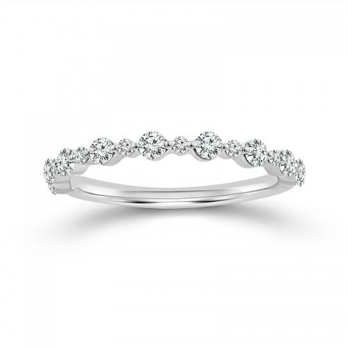 Novello Lab-grown Diamonds Round Wedding Band 0.50 Ct. T.w. in 14K White Gold