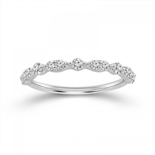 Novello Lab-grown Diamonds Round Wedding Band 0.40 Ct. T.w. in 14K White Gold