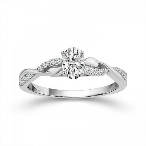 Novello Lab-grown Diamonds Oval Infinity Bridal Ring 0.50 Ct. T.w. in 14K White Gold