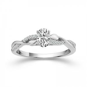 Novello Lab-grown Diamonds Oval Infinity Bridal Ring 0.50 Ct. T.w. in 14K White Gold