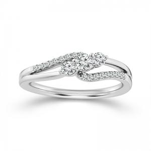 Novello Lab-grown Diamonds 3-stone Bridal Ring 0.33 Ct. T.w. in 14K White Gold