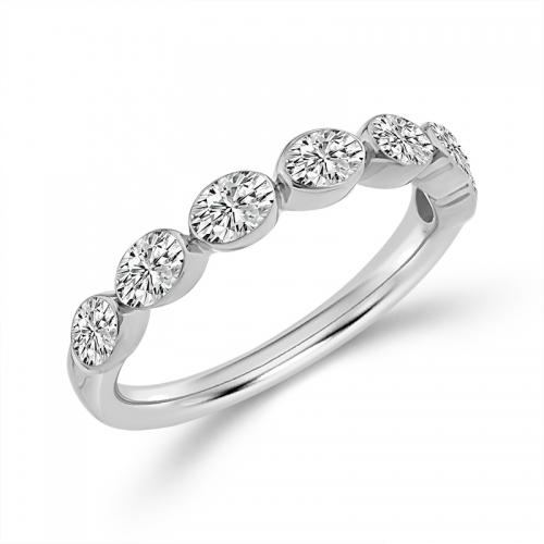 Novello Lab-grown Diamonds Oval Wedding Band 1 Ct. T.w. in 14K White Gold