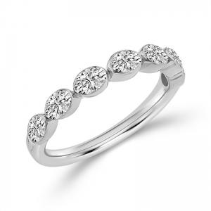 Novello Lab-grown Diamonds Oval Wedding Band 1 Ct. T.w. in 14K White Gold