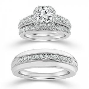 Novello Lab-grown Diamonds Trio Set - 2.04 Ct. T.w. in 14K White Gold (IGI-certified Diamonds)