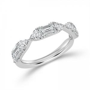 Novello Lab-grown Diamonds Emerald-cut Wedding Band 1.60 Ct. T.w. in 14K White Gold