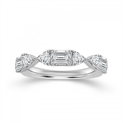 Novello Lab-grown Diamonds Emerald-cut Wedding Band 1.60 Ct. T.w. in 14K White Gold