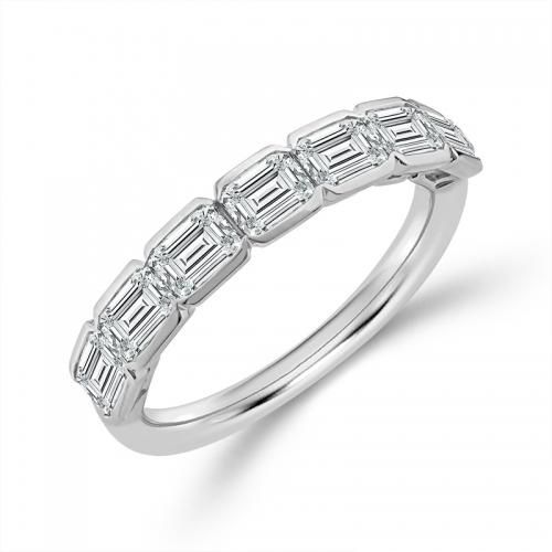 Novello Lab-grown Diamonds Emerald-cut Wedding Band 1.85 Ct. T.w. in 14K White Gold