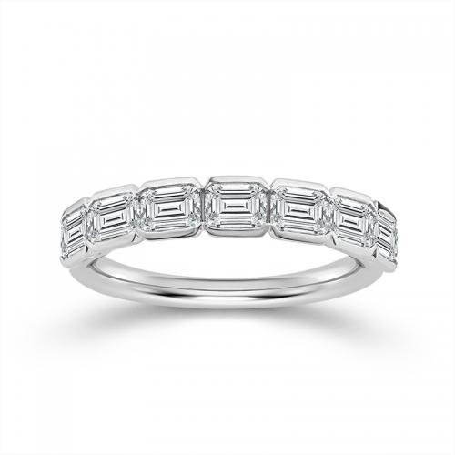 Novello Lab-grown Diamonds Emerald-cut Wedding Band 1.85 Ct. T.w. in 14K White Gold