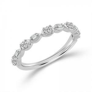 Novello Lab-grown Diamonds Oval Wedding Band 0.45 Ct. T.w. in 14K White Gold