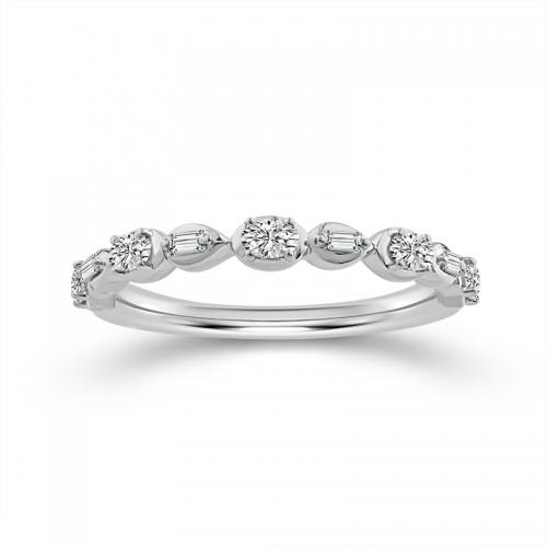 Novello Lab-grown Diamonds Oval Wedding Band 0.45 Ct. T.w. in 14K White Gold