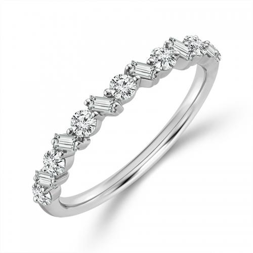 Novello Lab-grown Diamonds Round Wedding Band 0.50 Ct. T.w. in 14K White Gold