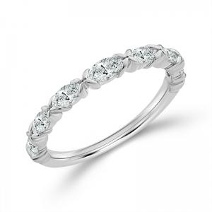 Novello Lab-grown Diamonds Marquise Wedding Band 0.55 Ct. T.w. in 14K White Gold