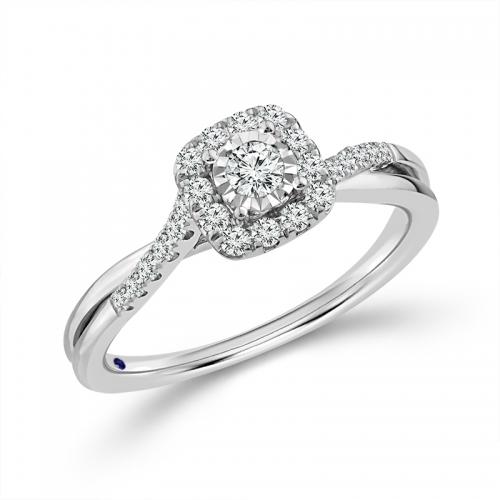 Novello Lab-grown Diamonds Halo Promise Ring 0.35 Ct. T.w. in 10K White Gold