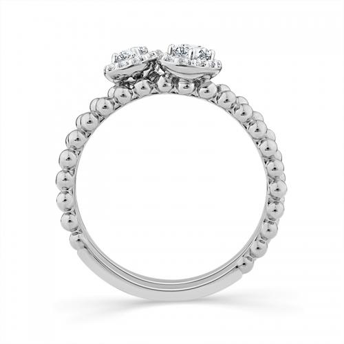 Novello Lab-grown Diamonds Pear and Oval Engagement Ring 0.50 Ct. T.w. in 14K White Gold