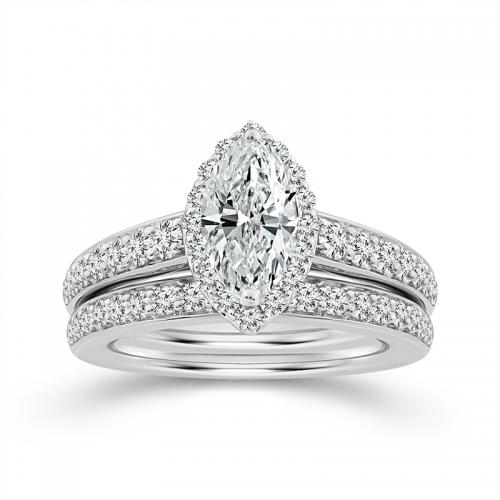 Novello Lab-grown Diamonds Marquise Trio Set 1 Ct. T.w. in 14K White Gold