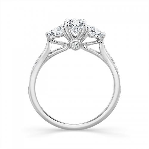 Novello Lab-grown Diamonds Oval Bridal Set 1 Ct. T.w. in 14K White Gold
