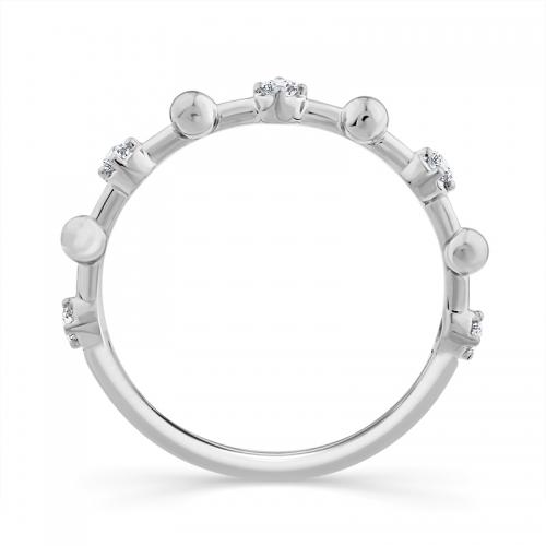 Novello Lab-grown Diamonds Station-style Round Wedding Band - 0.12 Ct. T.w. in 14k White Gold